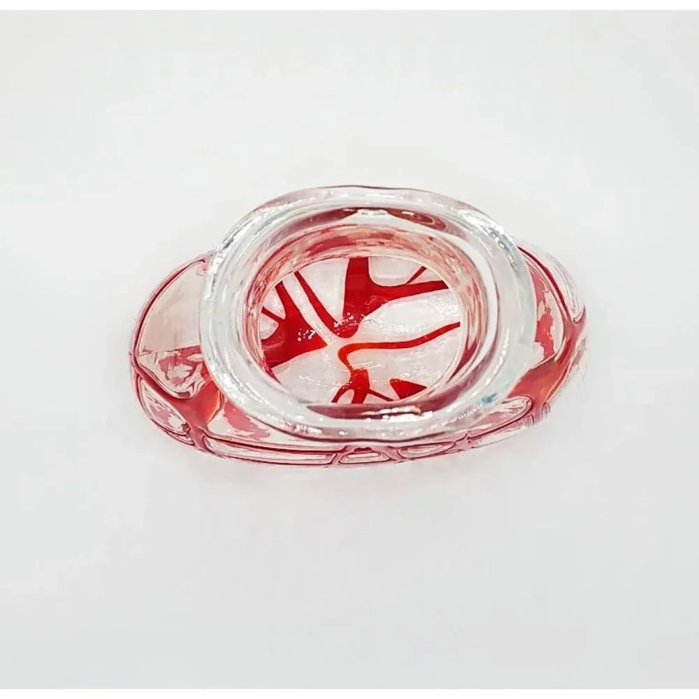 Hand-blown Red Flame Art Glass Vase By Margie’s Garden